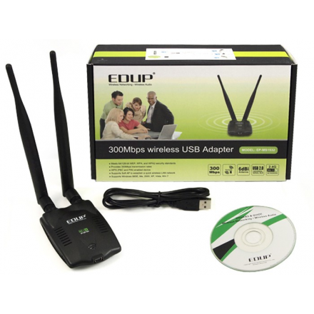 EP-MS1532 EDUP 300Mbps Wireless USB Adapter, Adaptador Wifi Exterior con Doble Antenas y chipset Ralink 3072 2
