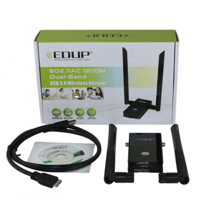EP-AC1605 EDUP 1200Mbps Wireless USB3.0 Adapter, Adaptador Wifi Exterior con Doble Antenas y Chipset MTK7612U 2