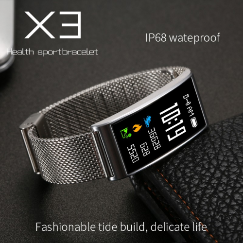 X3 Caja Grande Negra con Letra Roja Health Sportbracelet Smart Pulsera
