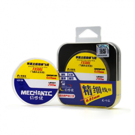 hilo extrafino de conectar para hacer salto de circuito de Placa iPhone 0.01mm MECHANIC FX001