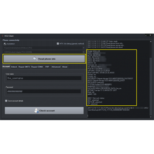 HCU Cliente – huawei vendedor Repairar y Huawei IMEI,MEID, Unlock FRP bootloader