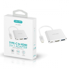 Adaptador 3 en 1 Tipo C a HDMI 4K ULTRA HD / SJ-2100C / MAXAM