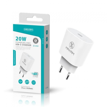 Adaptador / Cargador De Pared Carga Ultra Rapido 20W / Entrada Tipo C / JC-5101 / MAXAM