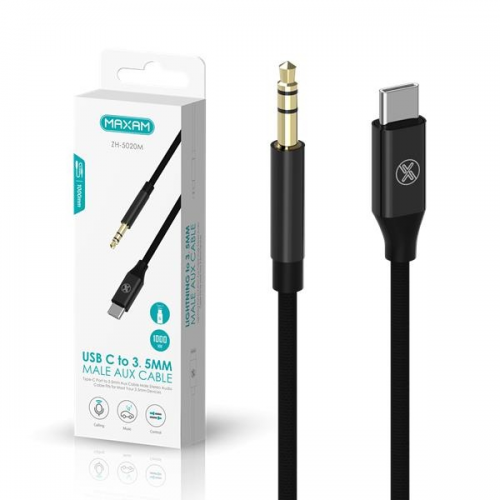 Adaptador / Cable De Conector Tipo C A Jack 3.5mm Audio / ZH-5020M / MAXAM