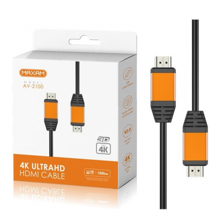 Cable De 1.50M HDMI Version 2.0 / 60Hz 4K / AV-2100 / MAXAM