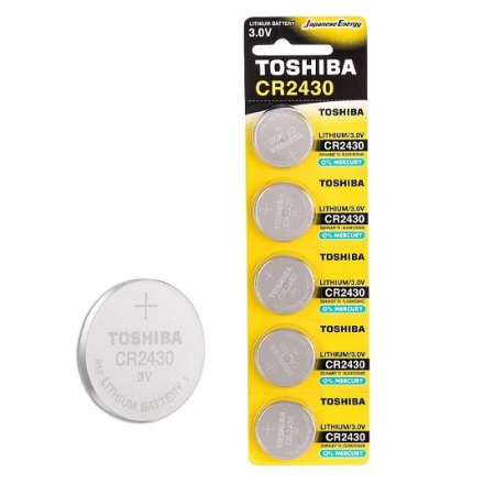 Pila De Boton Litio 3.0V / CR2430 TOSHIBA / Pack 5 Unidades