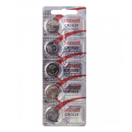 Pila De Boton Litio 3V / CR1620 MAXELL / Pack 5 Unidades