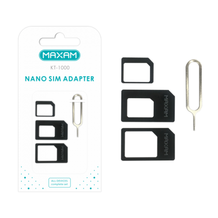 Adaptador Set Nano Sim 4 en 1 / KT-1000 / MAXAM
