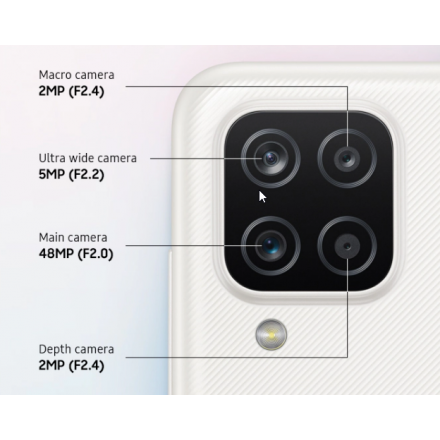 N84 Camara Trasera Macro Para Samsung Galaxy A12 / A125 / A12 2021 / A127 2