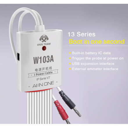 Cable Power Fuente De Alimentacion Para Bateria OSS TEAM W103A V7 / Para iPhone 6G hasta 13 Pro Max