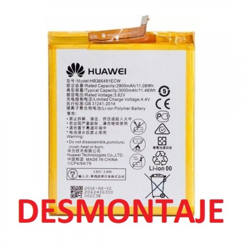 N65.1 Bateria HB366481ECW-11 para Huawei Y6 2018 de 3000mAh
