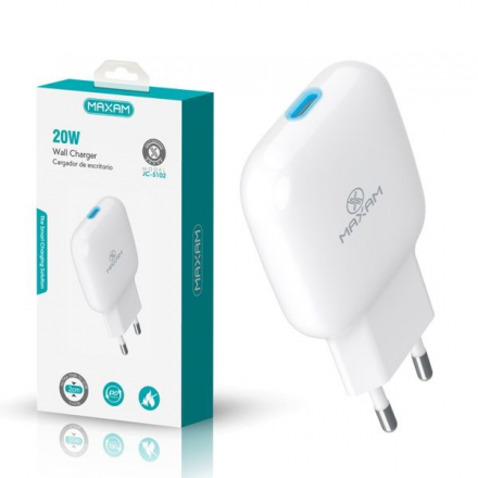 Adaptador / Cargador De Pared Carga Ultra Rapido 20W / Entrada Tipo C / JC-5102 MAXAM