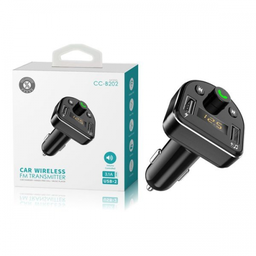 Transmisor / Cargador de Coche 3.1A con Manos Libres Bluetooh / Reproductor de Musica FM / CC-B201 / MAXAM