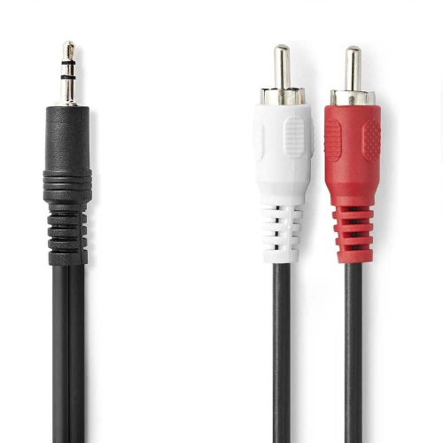 n103.2 Cable Audio Estereo Jack 3.5 Macho - 2x RCA Macho 0.50 M Negro