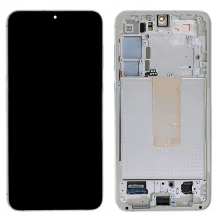 n117.1 Pantalla completa original con marco para Samsung Galaxy S23 S911 *plata*