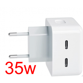 Adaptador con Dos Puertos USB‑C de 35 W  Ultra Rapido Calidad Original(Un Año De Garantia) Adaptador con Dos Puertos USB‑C de 35 W  Ultra Rapido Calidad Original(Un Año De Garantia)