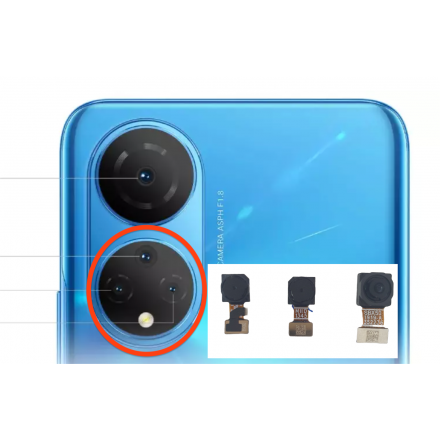 n477 Camara Macro Y Teleobjetivo Y Ultra Gran Angular para Honor X7 (4G) (2022) (CMA-LX2 / CMA-LX1)
