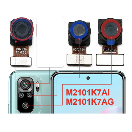 Camara Macro Y Teleobjetivo Y Ultra Gran Angular para xiaomi redmi note 10 4G / redmi note 10S
