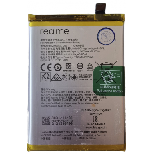 Bateria BLP793 Para Oppo C11 / C12 / C15 / C25 / A72 / relame 7i rmx2139 De 6000mAh desmontaje
