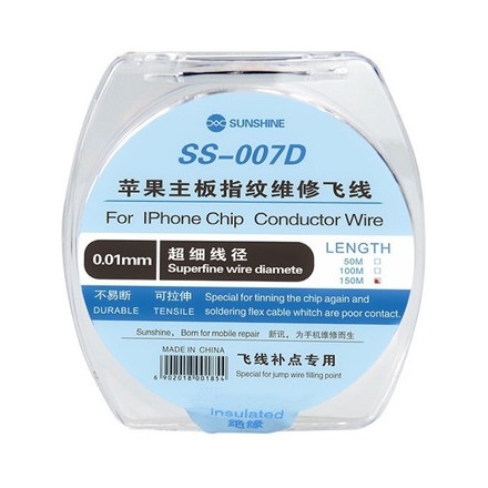 SUNSHINE SS-007D Hilo de cobre de 0.01mm para reparar pistas delgadas y hacer puentes.