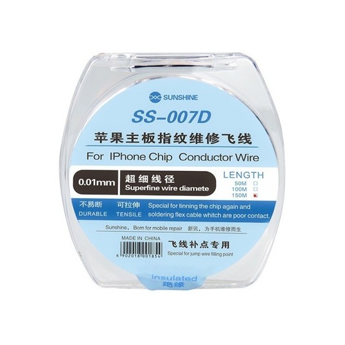 SUNSHINE SS-007D Hilo de cobre de 0.01mm para reparar pistas delgadas y hacer puentes.