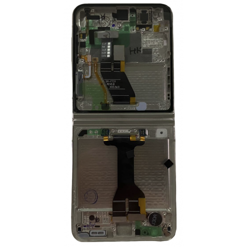 Pantalla Con Marco (Flexible) Para Samsung Galaxy Z Flip 5 5G - ORIGINAL (BLANCO/PLATA)
