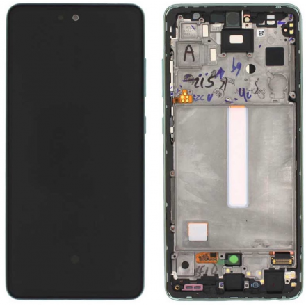 N74 Pantalla Completa Original Con Marco Para Samsung Galaxy A52 4G A525F/A52 5G A526B/A52S(verde)