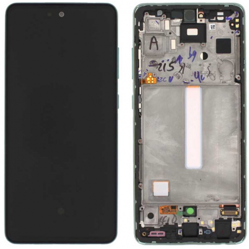 N74 Pantalla Completa Original Con Marco Para Samsung Galaxy A52 4G A525F/A52 5G A526B/A52S(verde)