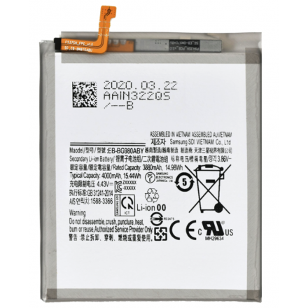 N101 Bateria EB-BG980ABY Para Samsung Galaxy S20 / G980 De 4000mAh