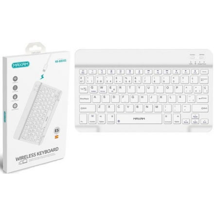KB-B001ES MAXAM Teclado inalámbrico 78 teclas diseño Español (BLANCO - NEGRO)