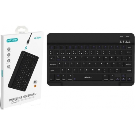 KB-B001ES MAXAM Teclado inalámbrico 78 teclas diseño Español (BLANCO - NEGRO) 2