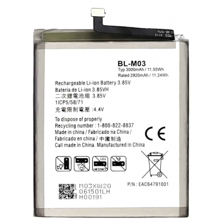 N50 Batería BL-M03 Para LG K22 (LM-K200EMW) de 3000mAh