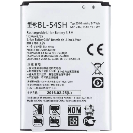 BATERIA  BL-54SH LG G4C,G3 MINI(D722) G3S,L BELLO (D337) BELLO II (X150) L80(D373),L90(D400,D405,D410)