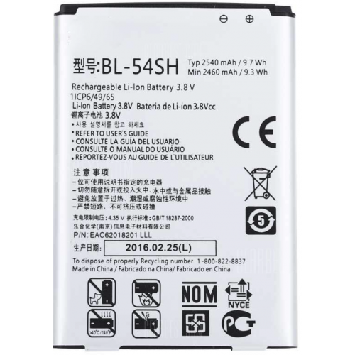 BATERIA  BL-54SH LG G4C,G3 MINI(D722) G3S,L BELLO (D337) BELLO II (X150) L80(D373),L90(D400,D405,D410)