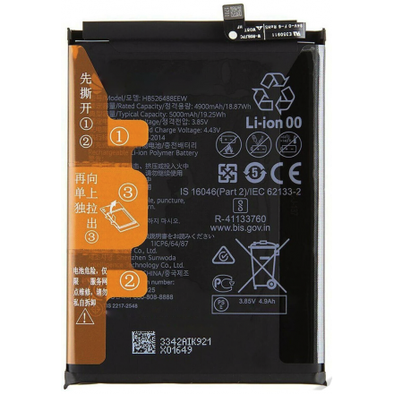 Bateria HB526488EW Original Para Huawei P Smart 2021 / Y6p / Y7A 5000mAh