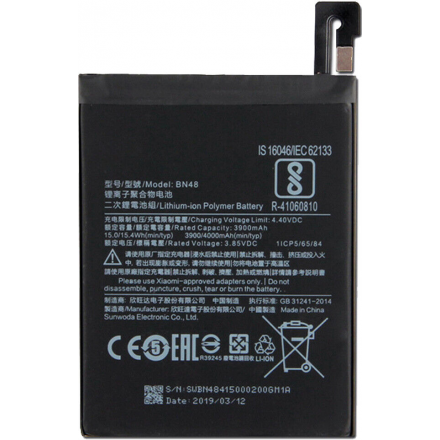 N347 Batería BN48 Para XIAOMI REDMI NOTE 6 / Redmi Note 6 Pro De 3900mAh