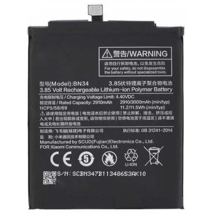Bateria BN34 para Redmi 5A de 3910mAh