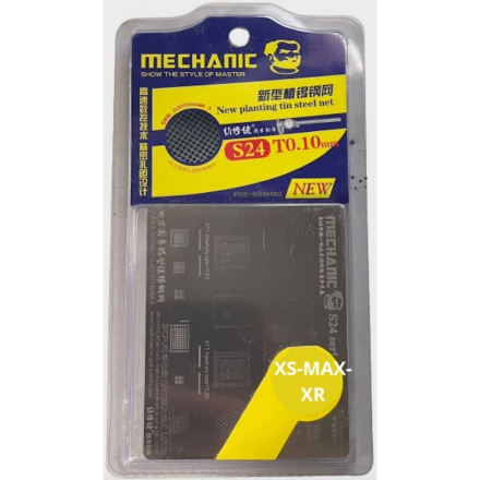 Panel Extrafino De Reballing (Stencil) 28en1 Marca MECHANIC S24 Para IPhone XS - IPhone Xs Max - IPhone XR