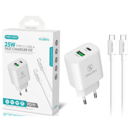 Cargador Rápido Con Doble Puerto Tipo C y USB De 25W...