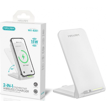 Base De Carga Inalámbrica Plegable Blanca De 15w WX-8201