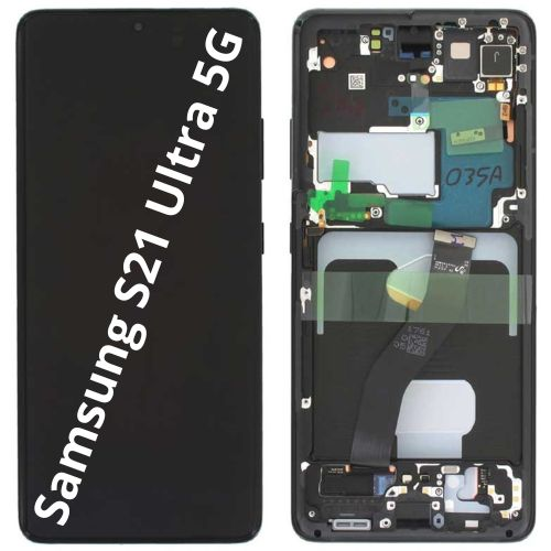 Pantalla Completa Con Marco Para Samsung Galaxy S21 Ultra 5G - NEGRO (ORIGINAL)