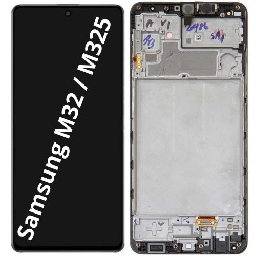 Pantalla Completa Con Marco Para Samsung Galaxy M32 4G / M325 - NEGRO (ORIGINAL)