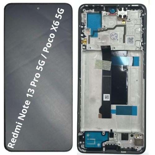 Pantalla Completa Con Marco Para Redmi Note 13 Pro 5G - Poco X6 5G - AZUL (ORIGINAL)