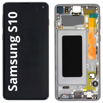 Pantalla Completa Con Marco Para Samsung Galaxy S10 G973F - NEGRO - ORIGINAL