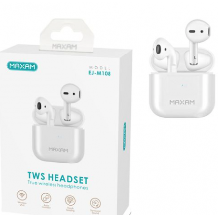 N142 EJ-M108 Auricular Bluetooth TWS V5.4 / 230mAh Blanco