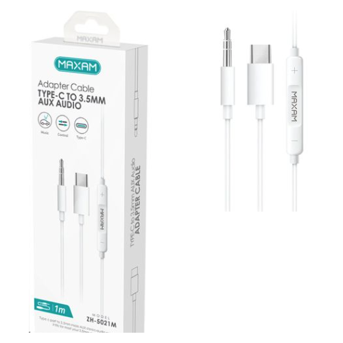 N174 ZH-5021M Maxam AUX audio cable tipo C de 3.5MM (Permite Llamadas)