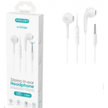 N135.1 EJ-01018M Aricular Estéreo Blanco Con Mic 1,2 mm