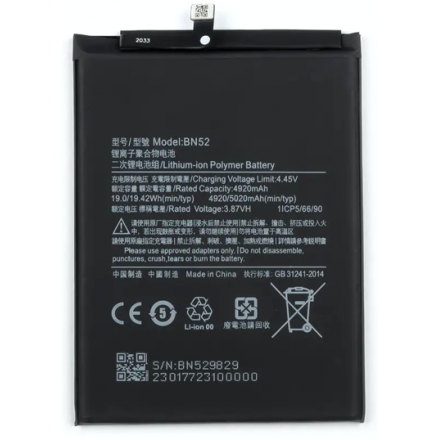 Bateria BN52 Para Xiaomi Redmi Note 9 Pro / Redmi Note 10...