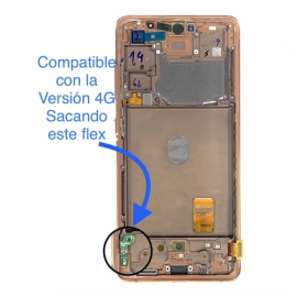 Pantalla Completa ORIGINAL Con Marco Para Samsung Galaxy S20 FE 5G G781 - S20 FE 4G G780 - NARANJA