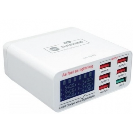 Cargador inteligente 6 puertos USB SUNSHINE SS-304Q